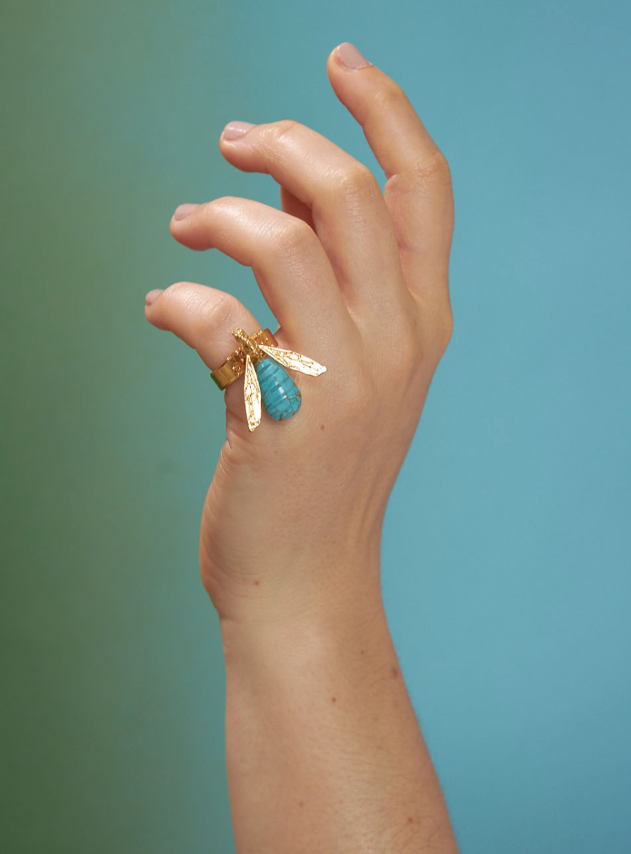 Turquoise Ant Ring