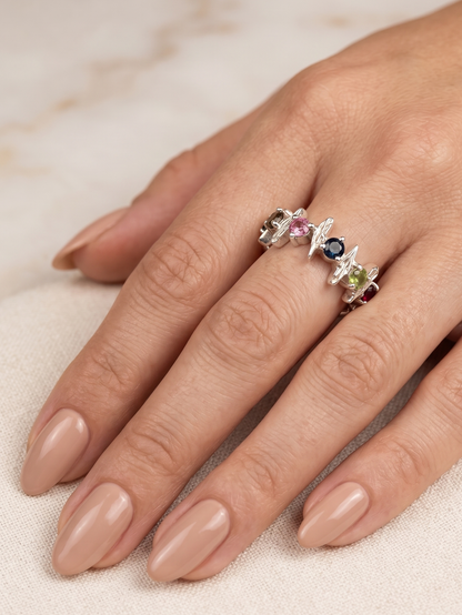 Anillo Alas y turmalinas