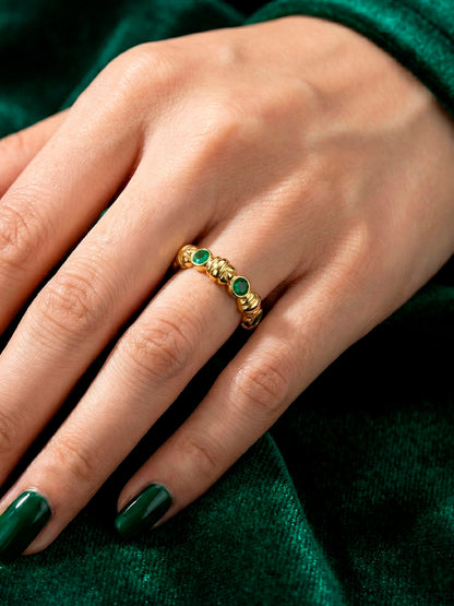 Anillo colitas doradas