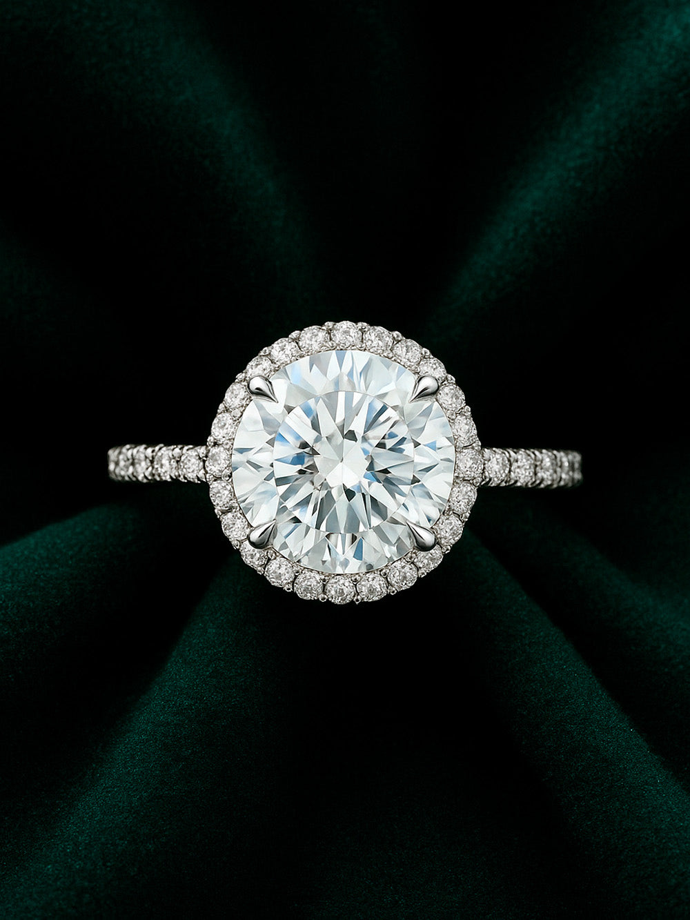 Anillo de compromiso diamante redondo