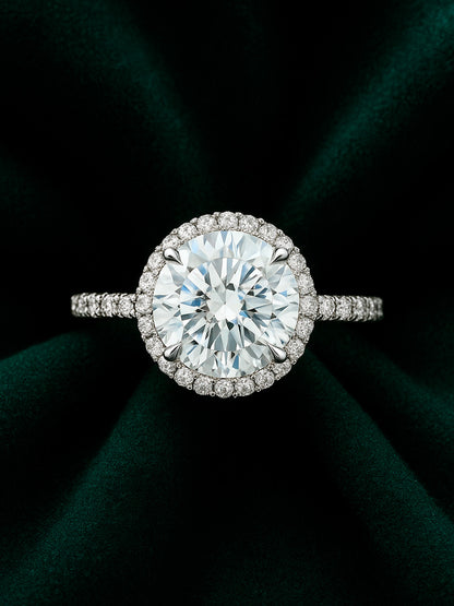 Anillo de compromiso diamante redondo