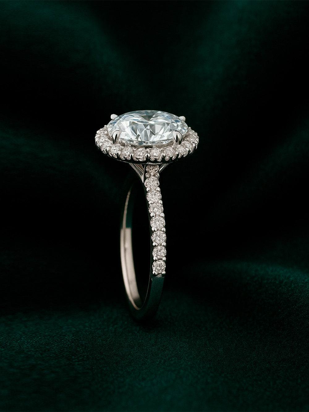 Anillo de compromiso diamante redondo