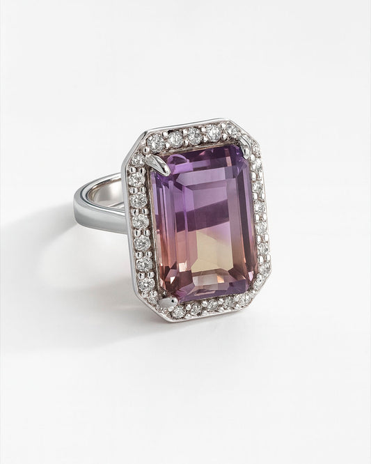 Anillo Ametrino engaste frances
