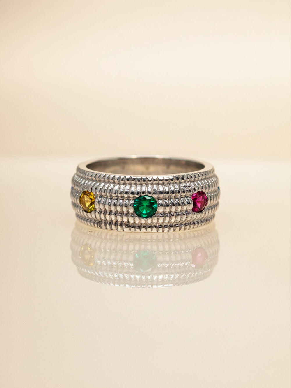 Multicolor silver cornfield hoop - 7