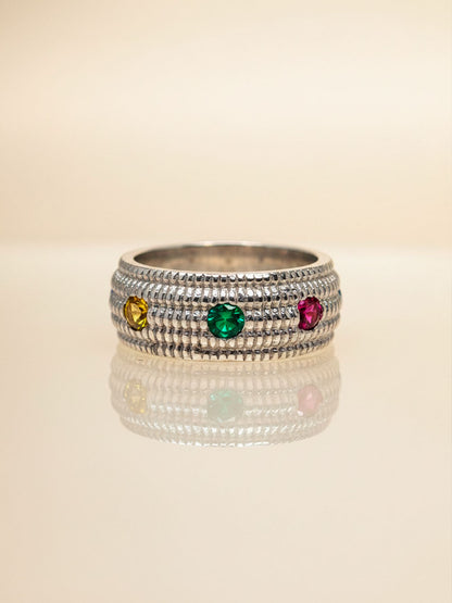 Multicolor silver cornfield hoop - 7