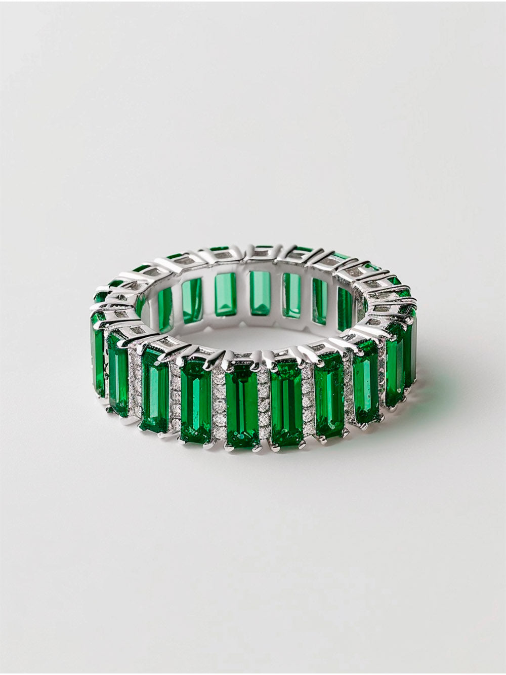 Emerald and diamond band