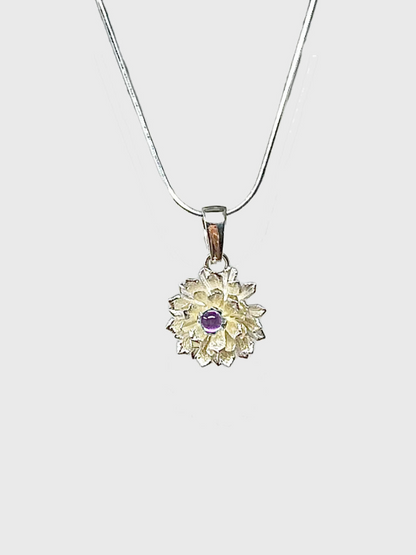 Silver and amethyst frailejón necklace