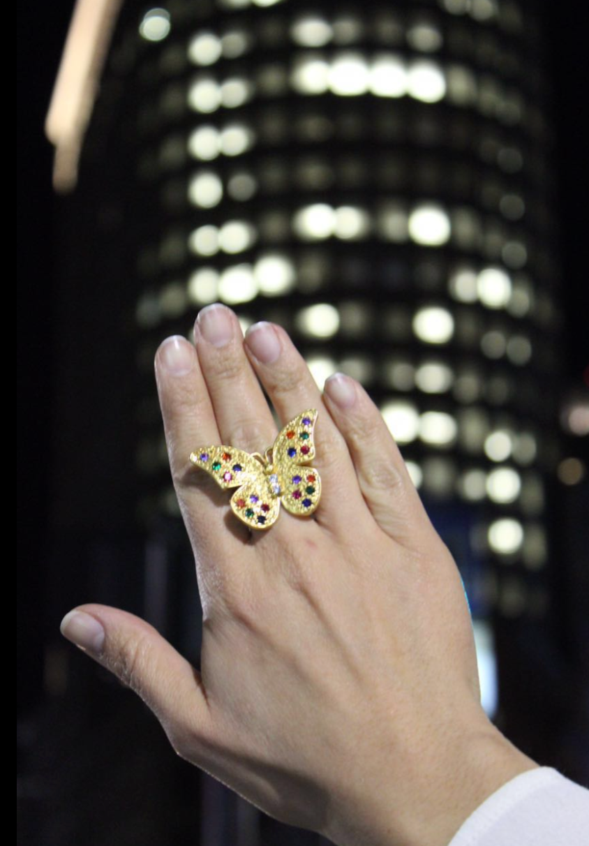 Anillo Mariposa zircón