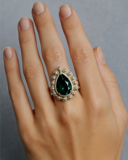 Anillo Tomatillo silver drop