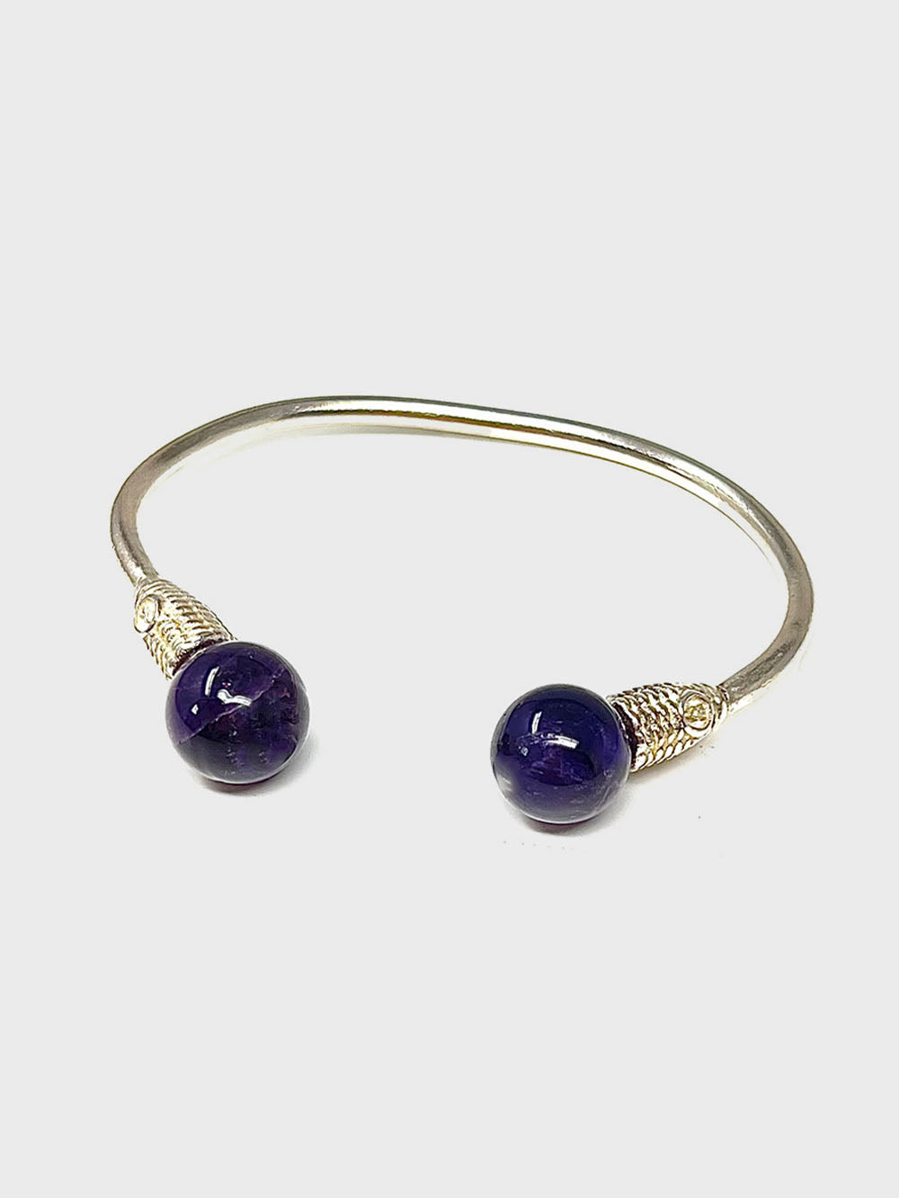 Silver Amethyst Cone Bracelet